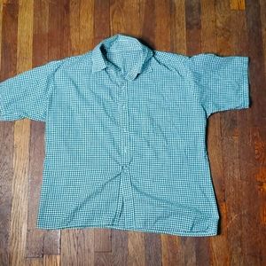 Green Plaid Button Up